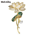 PENDRA Lotusleaf Rhinestone Lotus Leaf Brooch