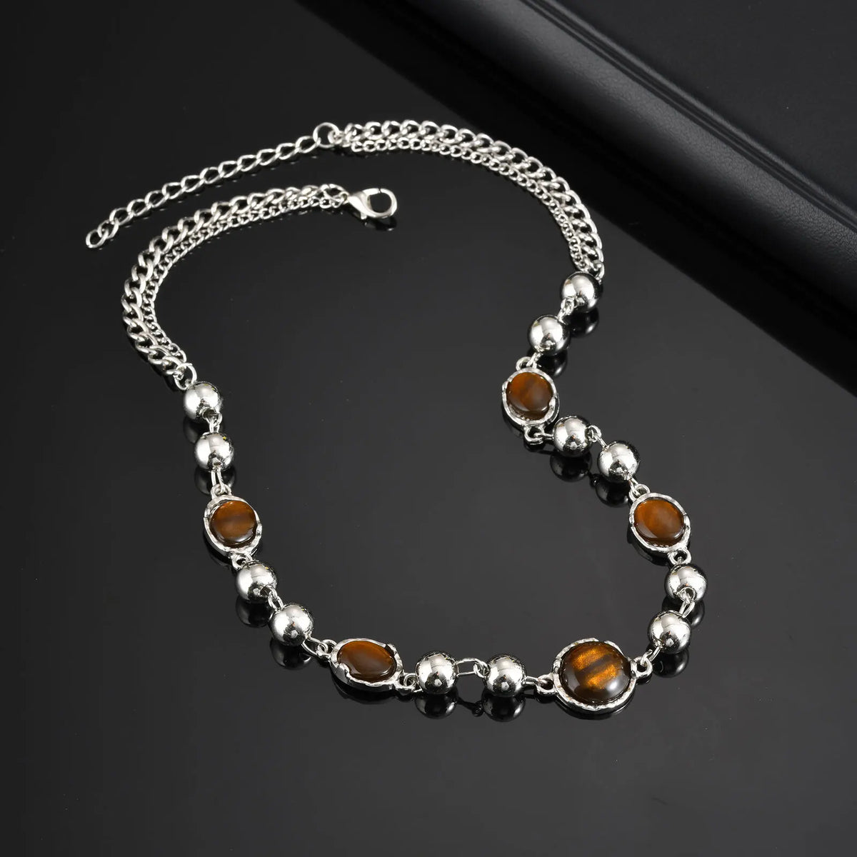 PENDRA Tiger Beaded Splicing Beaded Necklace