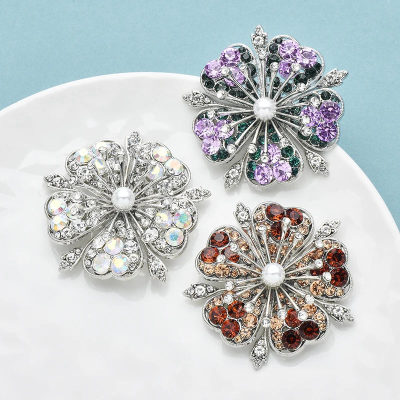PENDRA Sakuraia Rhinestone Cherry Blossom Brooch
