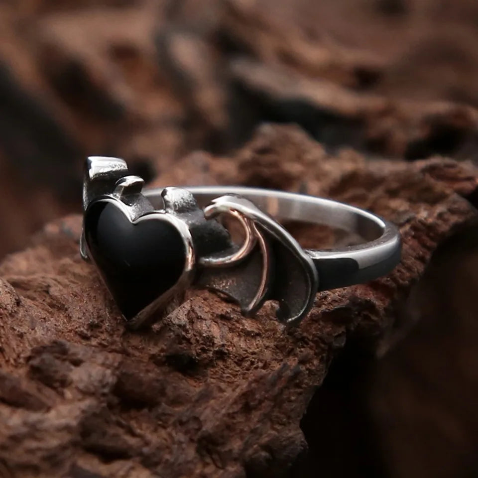 PENDRA AngelDemon Black Heart Wings Pendant