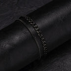 Hiphop 2pcs Stacked Chan Bracelets for Men Boys,Stainless Steel Cuban Chain Wristband,18/21/23CM