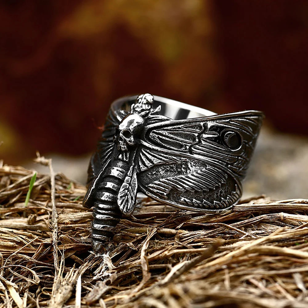 PENDRA Butterflyskull Gothic Butterfly Skull Ring