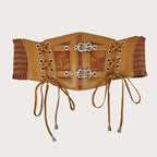 PENDRA Velayne Leather Black Chain Punk Corset Belt