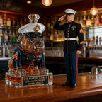 Patriotic U.S. Marine Corps Bulldog Decanter, Ideal 250th Anniversary Gift for Veterans