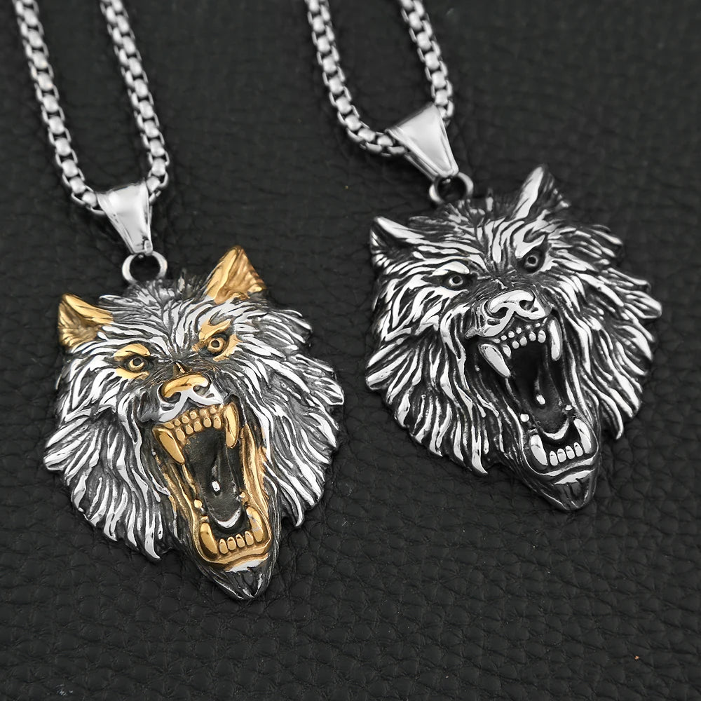 PENDRA Odinwolf Nordic Wolf Pendant Necklace