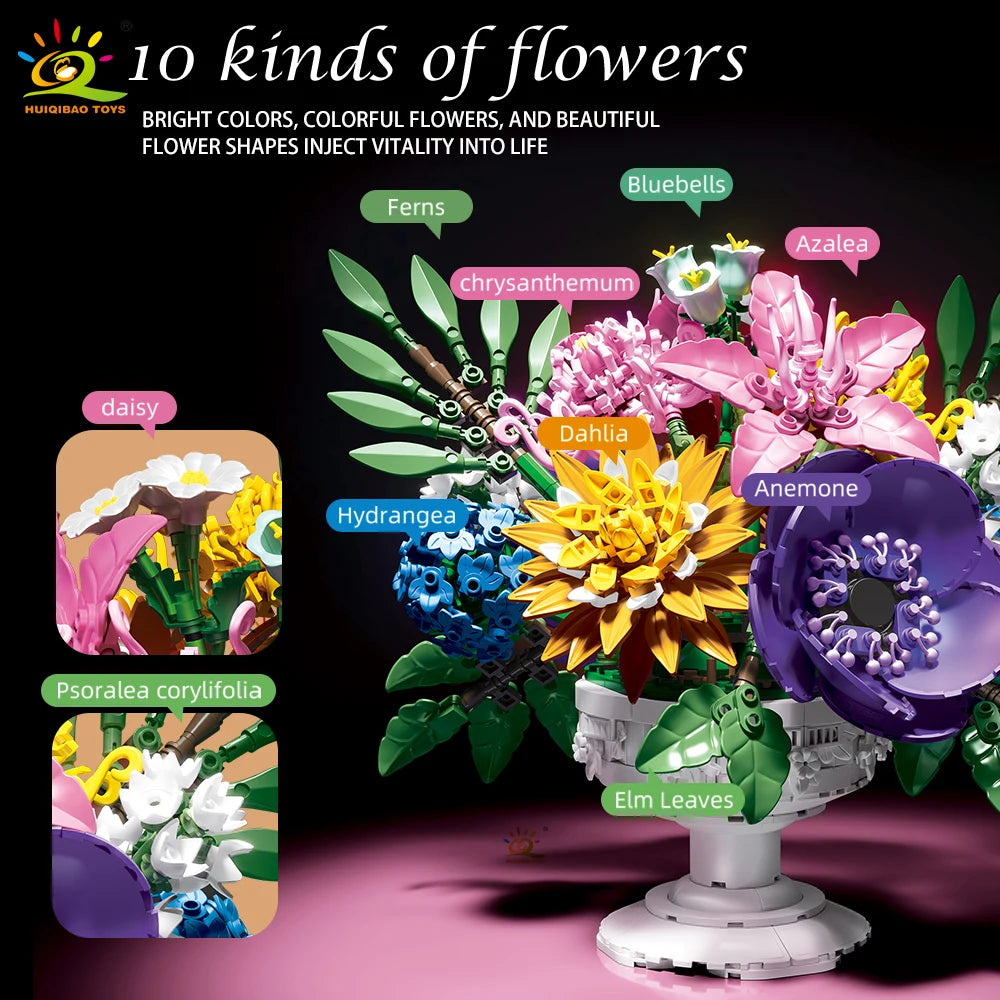 PENDRA Bouquet Potted Floral Building Set