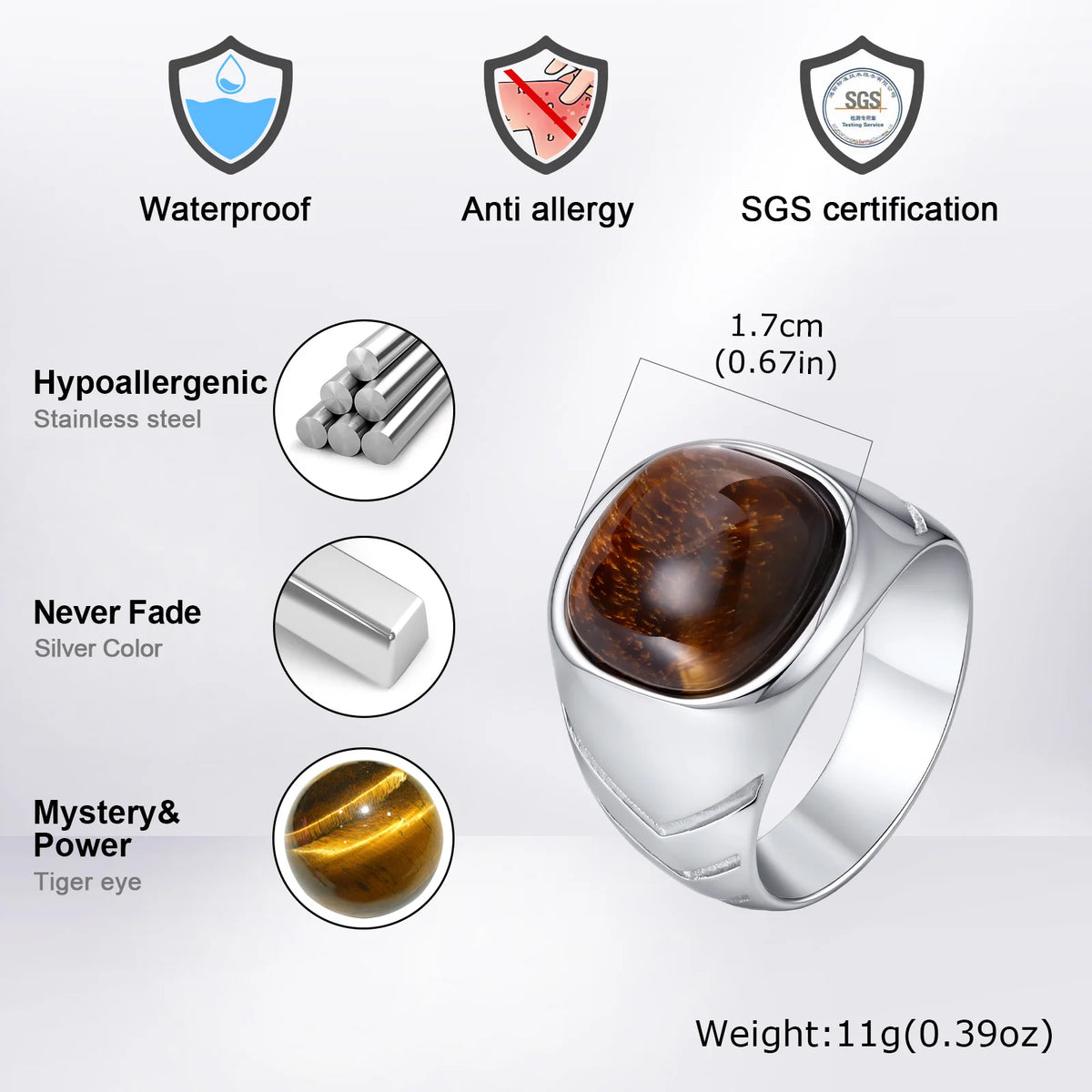 PENDRA Prytari Tiger Eye Ring