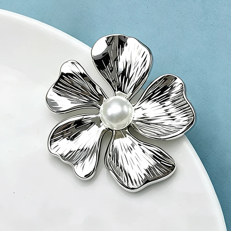 PENDRA Florielle Stainless Steel Flower Brooch