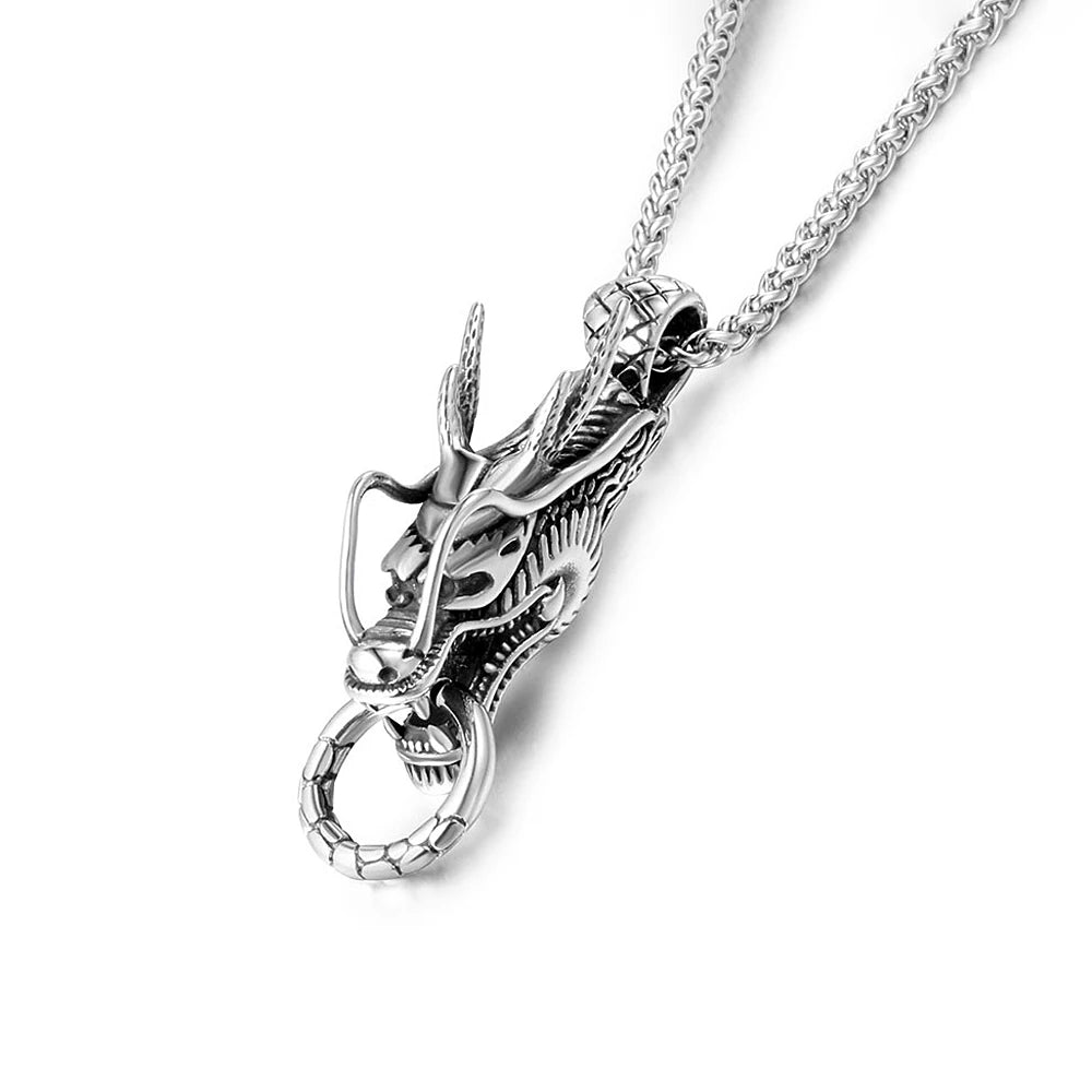 PENDRA Dragoncrest Stainless Steel Dragon Head Pendant