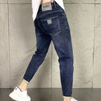 New Harajuku Fashion Trendy Spring Autumn Slim Fit Casual Jeans for Men Vintage Tapered Pencil Pants Stretch Boyfriend Jeans