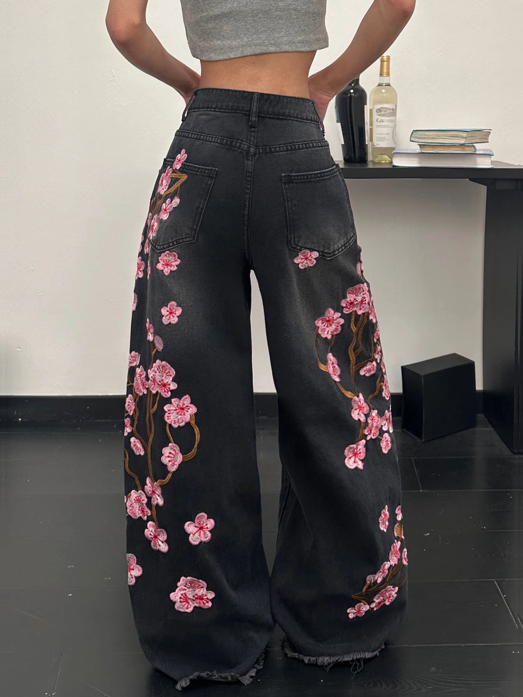 PENDRA European American Floral Jeans