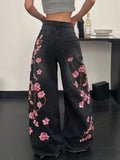 PENDRA European American Floral Jeans