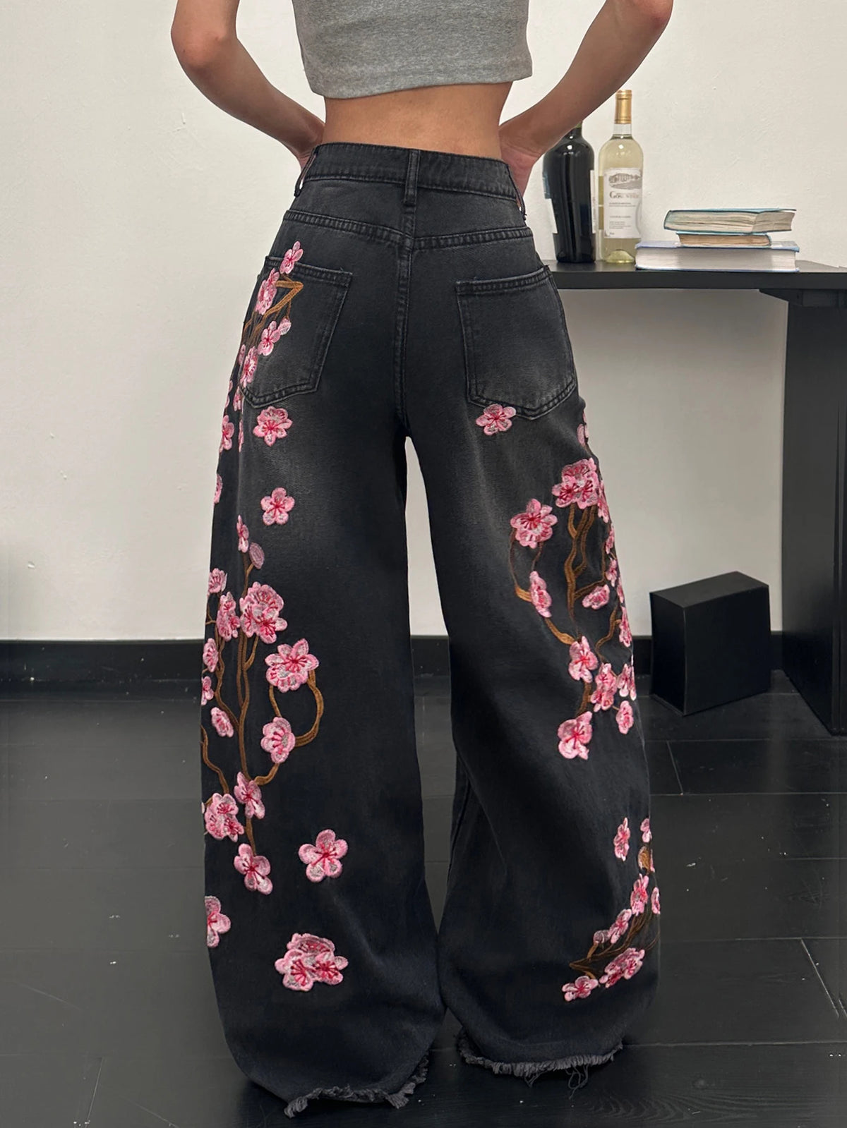 PENDRA European American Floral Jeans