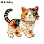 PENDRA Kitty Rhinestone Cat Brooch