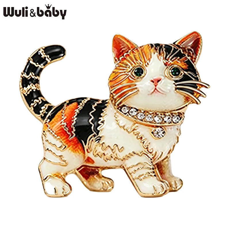PENDRA Kitty Rhinestone Cat Brooch