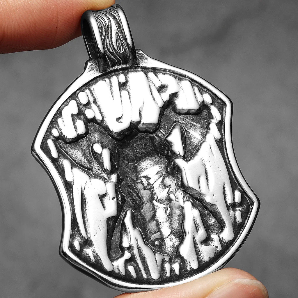 PENDRA Pirates Shield Steel Necklace