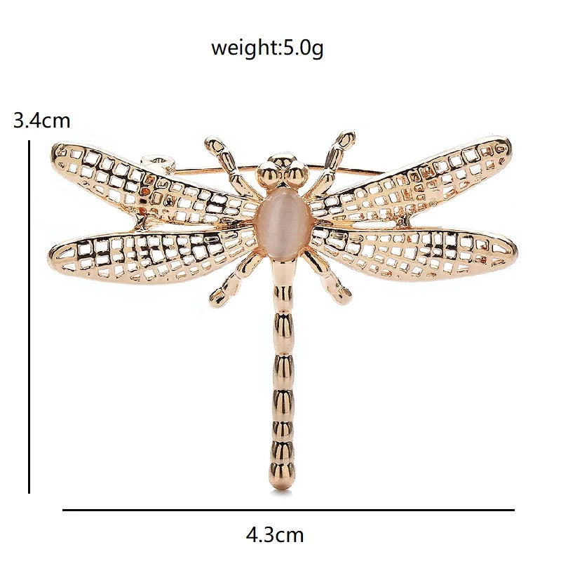 Wuli&baby Alloy Dragonfly Brooches For Women Men 2-color Simple Match Insects Party Office Brooch Pins Gifts