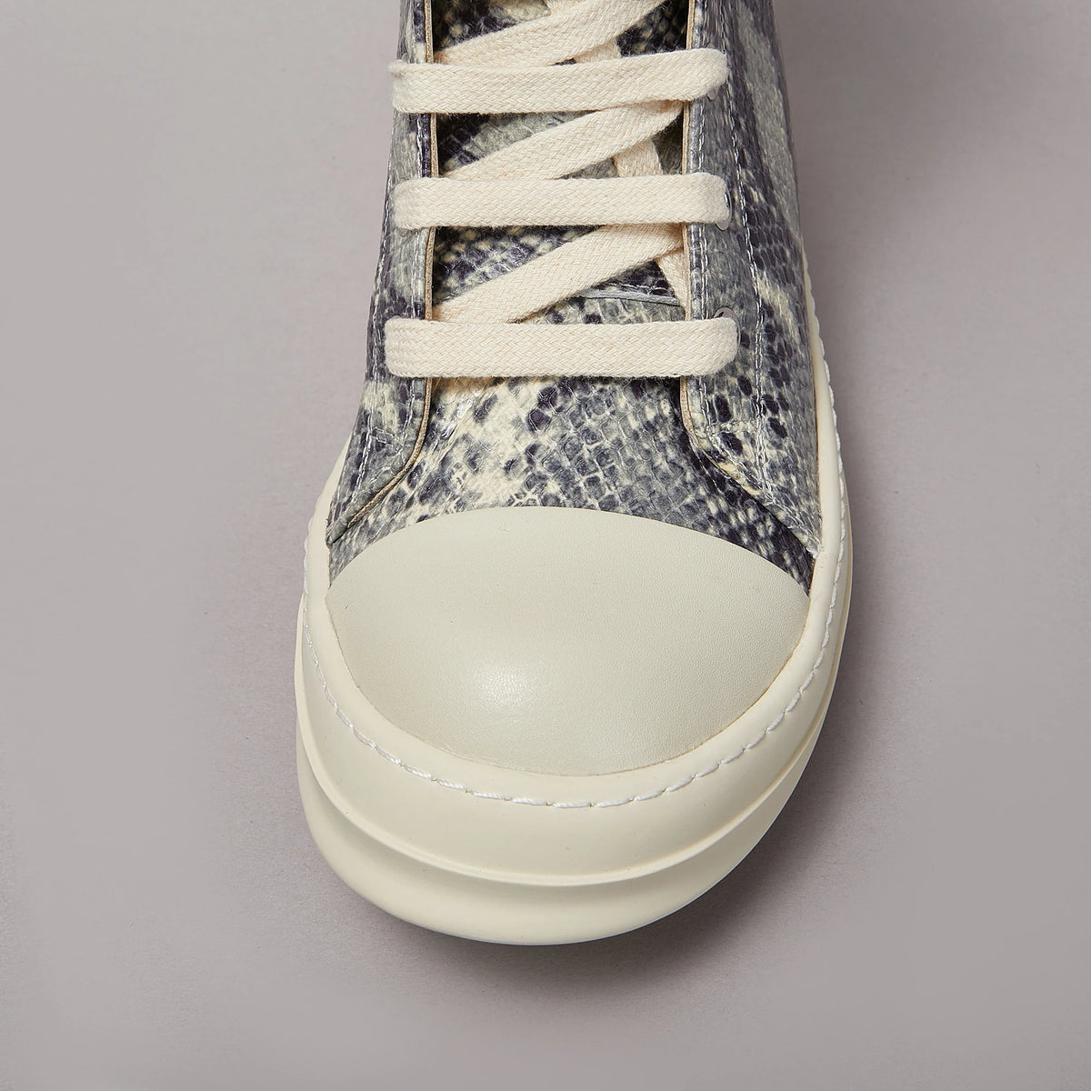PENDRA Python Shadow Black Python-Embossed Leather High-Top Platform Ankle Boots