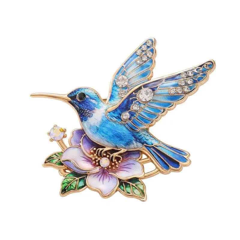PENDRA Hummingbird Luminous Bird Brooch