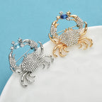 PENDRA Crabspark 2-Color Rhinestone Crab Brooch