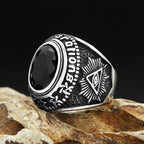 PENDRA Blackstone Gothic Black Stone Ring
