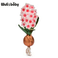 PENDRA Hyacintha Two-Tone Enamel Flower Brooch