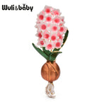 PENDRA Hyacintha Two-Tone Enamel Flower Brooch