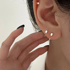 PENDRA Geometry Hoop Sterling Earrings