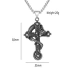 PENDRA Dragonskull Cross Pendant Necklace