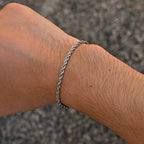 3pcs Silver Color Men's Bracelet,Waterproof Stainless Steel Wheat Chain Bracelet,Simple Casual Jewelry Gift