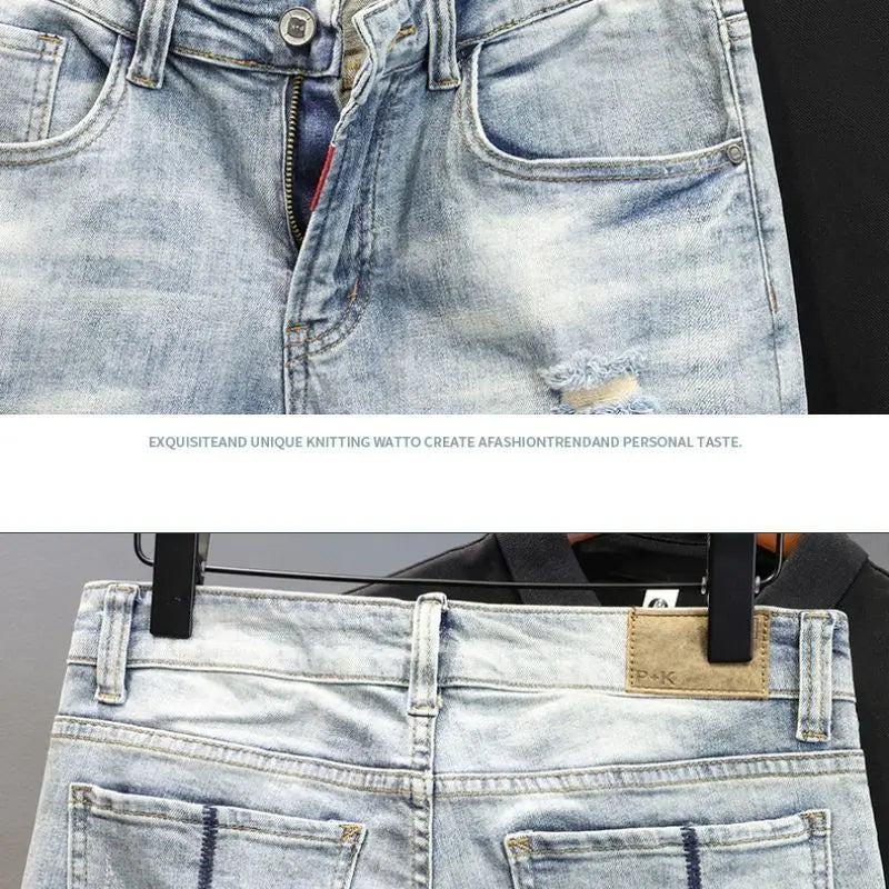 PENDRA Denim Distressed Knee Jeans