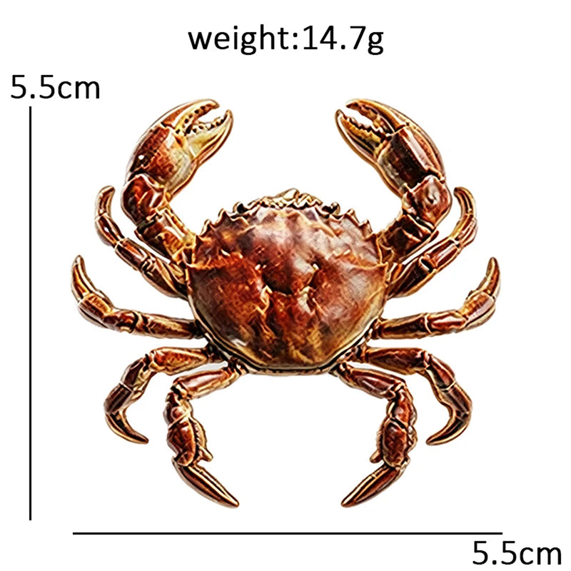 PENDRA Coral Crab Animal Brooch