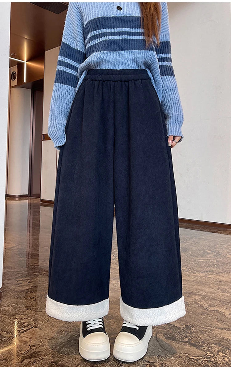 PENDRA Corduroy Splicing Lamb Pants