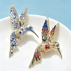PENDRA Gemwing Rhinestone Hummingbird Brooch