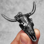 PENDRA OX Skull Western Steel Necklace
