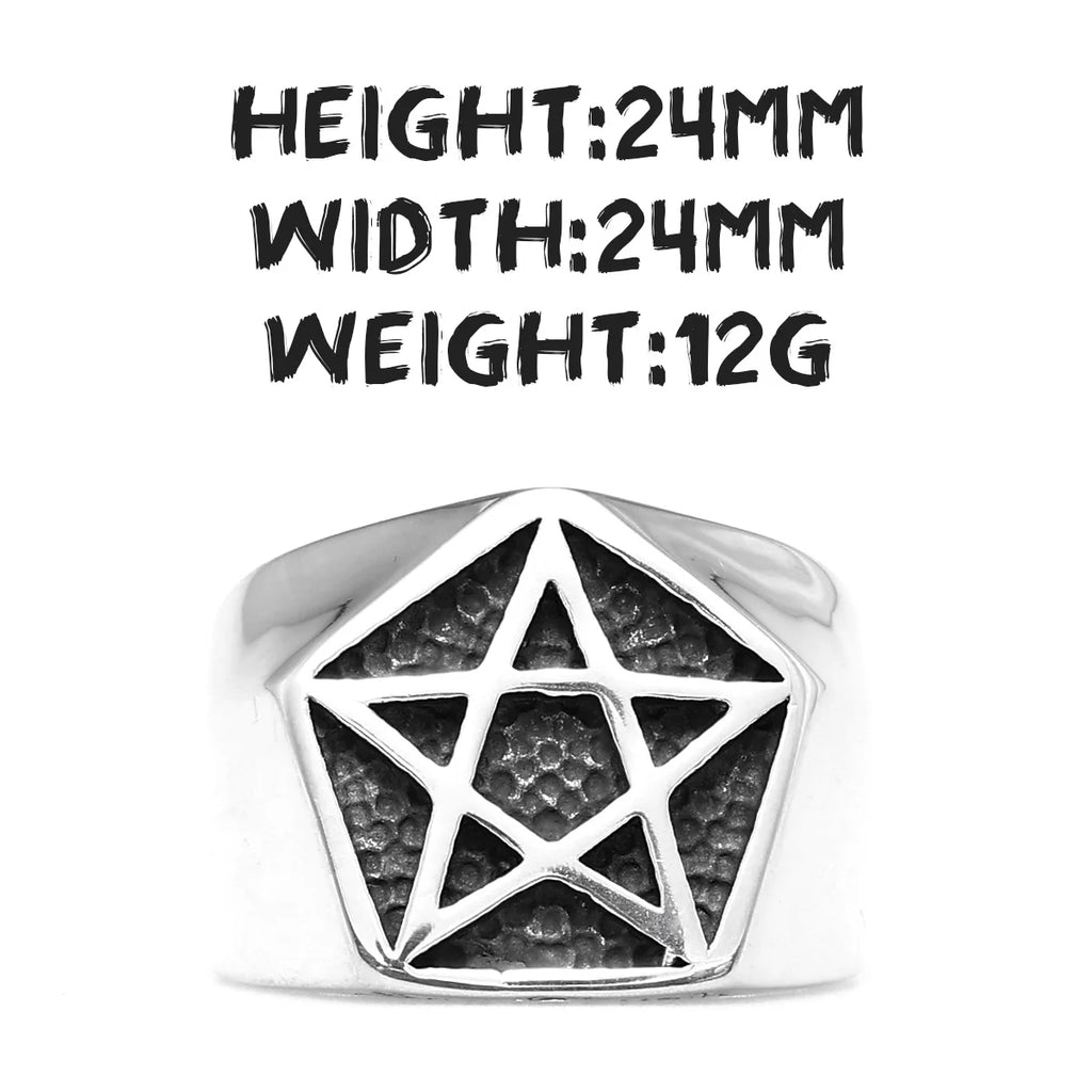 PENDRA Pentagram Punk Charm Ring
