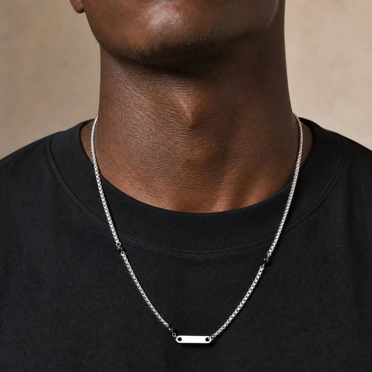PENDRA Onyx Stone Chain Necklace