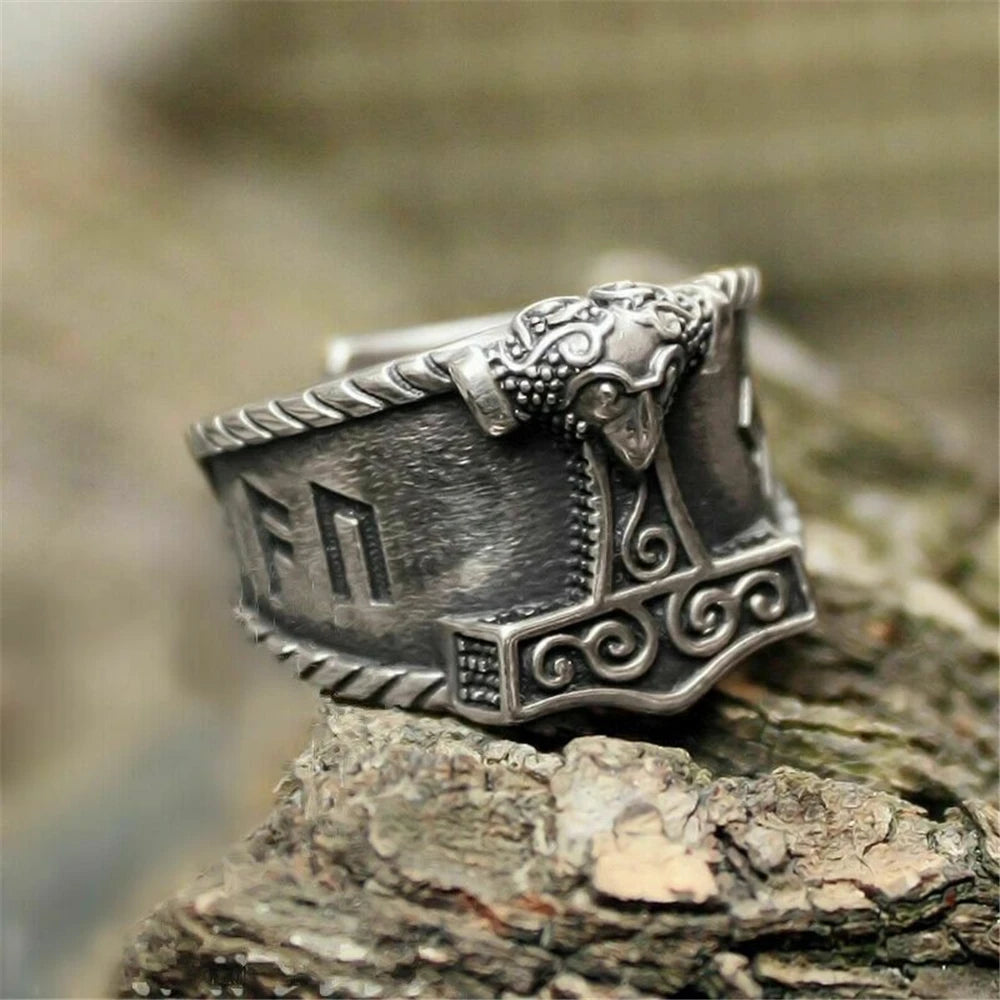 PENDRA Rune Silver Copper Ring