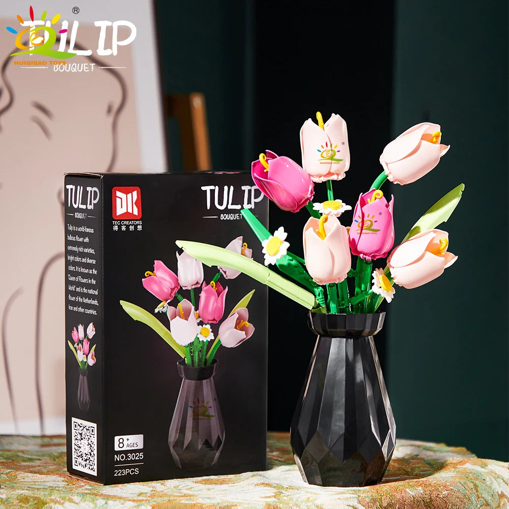 PENDRA Rose Bouquet Floral Building Set
