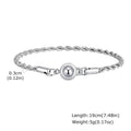 Simple Button Chain Bracelets for Men Boys,Stainless Steel Twisted Rope Chain Wristband,Causal Jewelry Gift