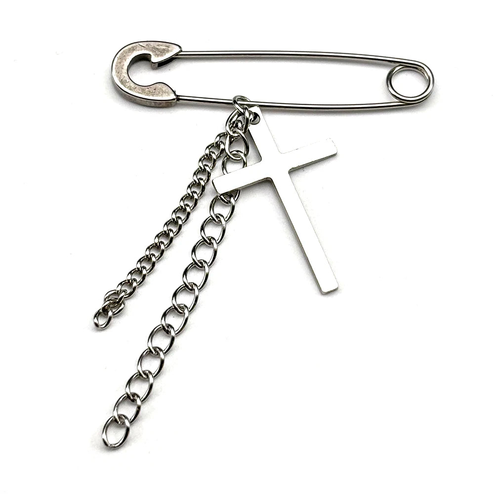 2026 Korean Wave New Stainless Steel Earring Pin Cross Chain Hip Hop Punk Men Accessories Lover Gift Stainless Steel Jewelry
