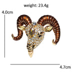 PENDRA Capricorn Spark Rhinestone Goat Brooch