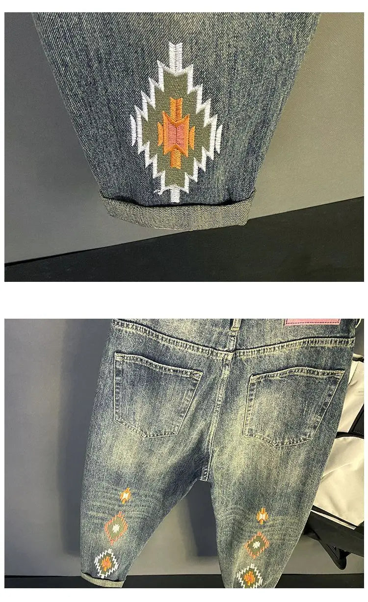 PENDRA Heavy Embroidered Brand Jeans