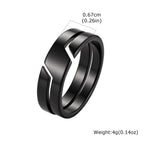Simple Stainless Steel Ring for Men,Casual Silver Black Color Finger Rings,Trend Jewelry Wedding Gift