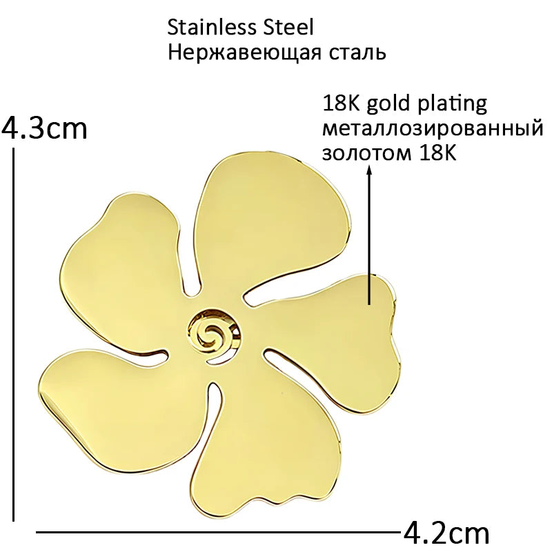 PENDRA Florasteel Stainless Steel Flower Brooch