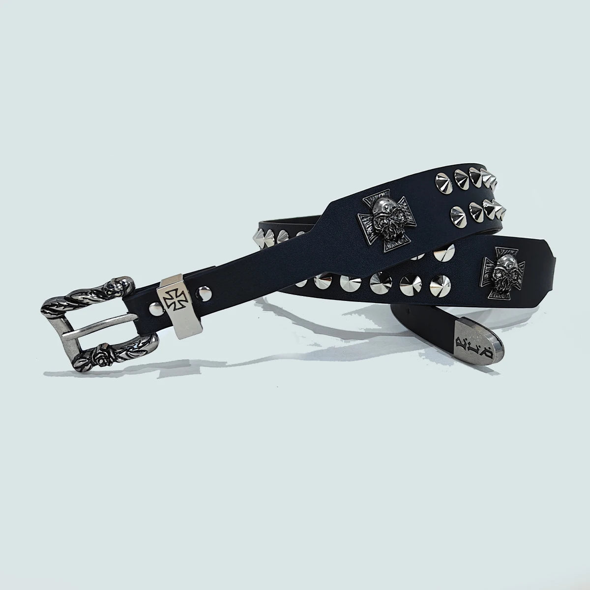 Punk New Gothic Y2K Women Men Belts Luxury Brands Gothic Ladies Hip Hop Punk Rivet Skeleton Print Waist Belt Jeans Waistband