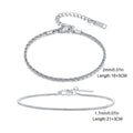 2pcs/set Thin Chain Bracelet for Men Boys,Stainless Steel Twisted Rope Chain Wristband,Adjustable Link Chains