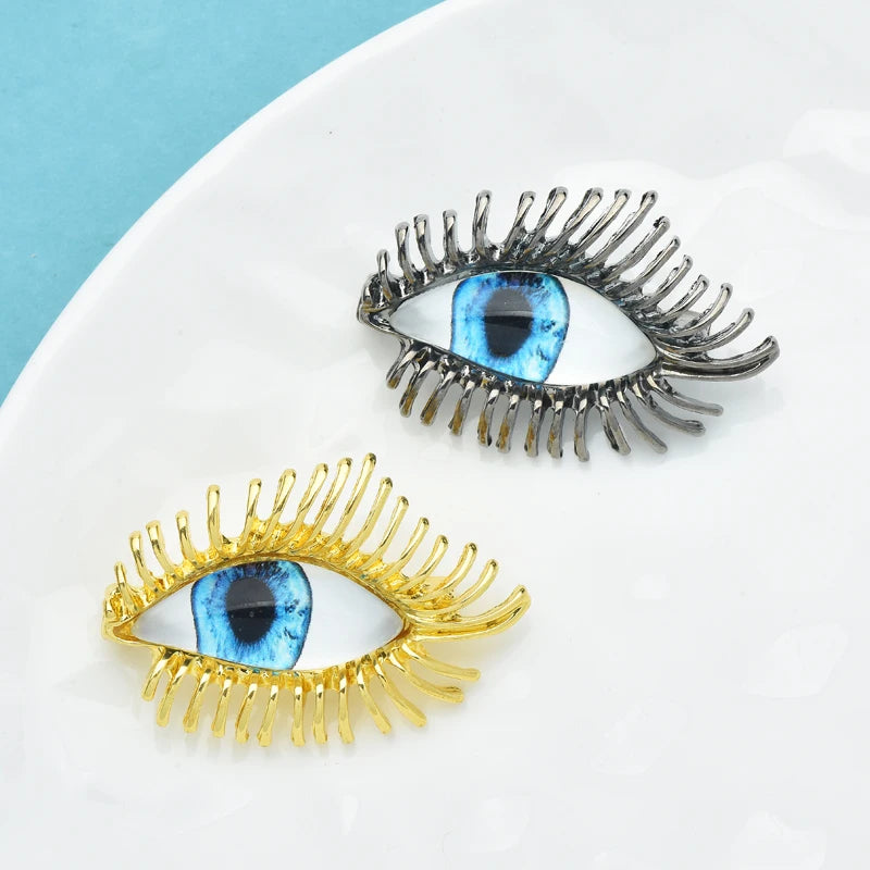 PENDRA Blue Eye Long Eyelash Women Brooch