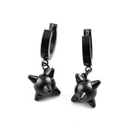 Gothic Spiky Sphere Drop Earrings Stainless Steel Spike Ball Dangle Huggie Hoops Dark Street Emo Piercing Decor Jewelry Gift