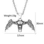 PENDRA Skullengine Gothic Skull Demon Wings Pendant
